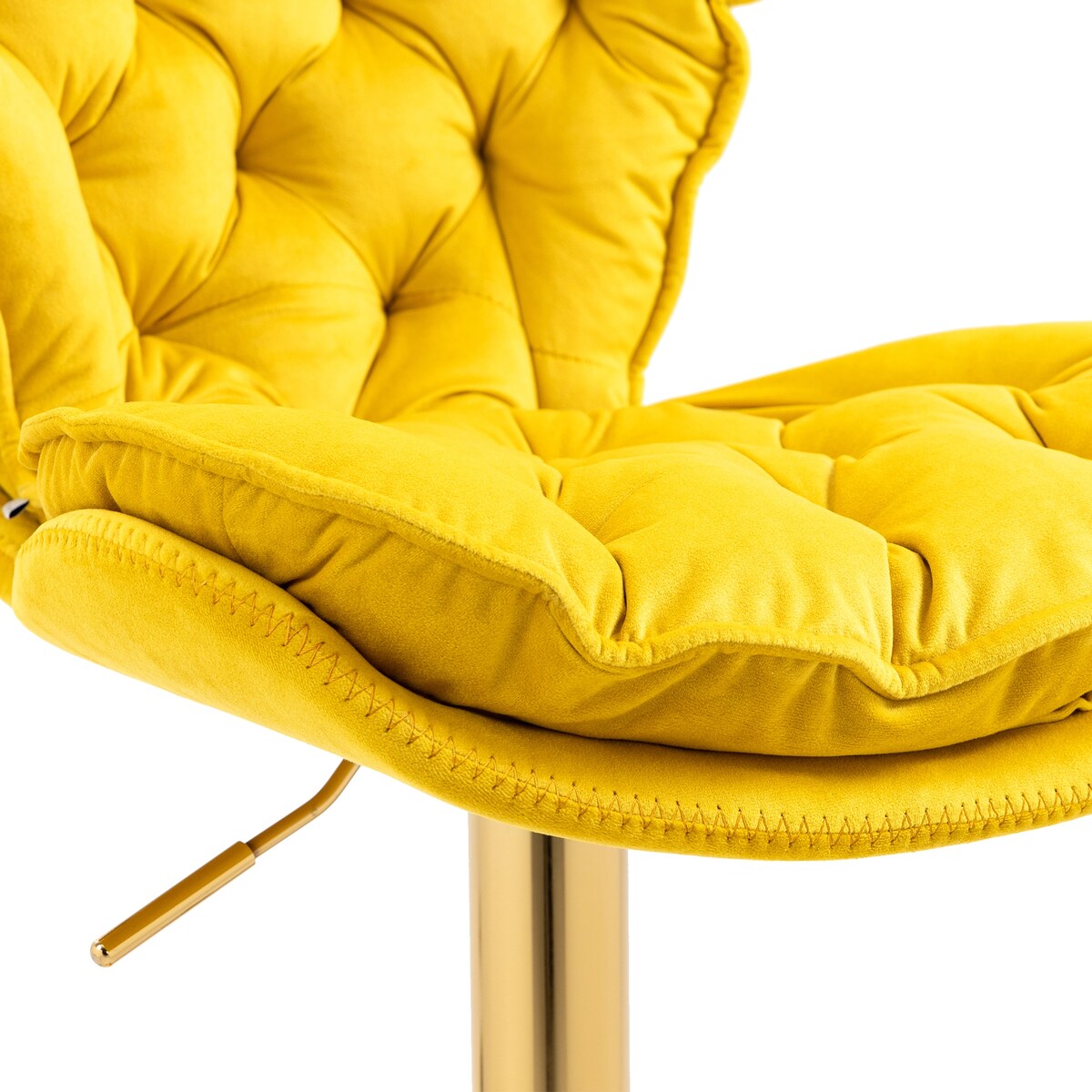 Set of 2 Swivel Adjustable Counter Height Bar Stools, Mustard