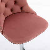 Set of 2 Swivel Velvet Bar Stools with Adjustable Height