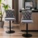 Set of 2 Swivel Velvet Bar Stools with Adjustable Height