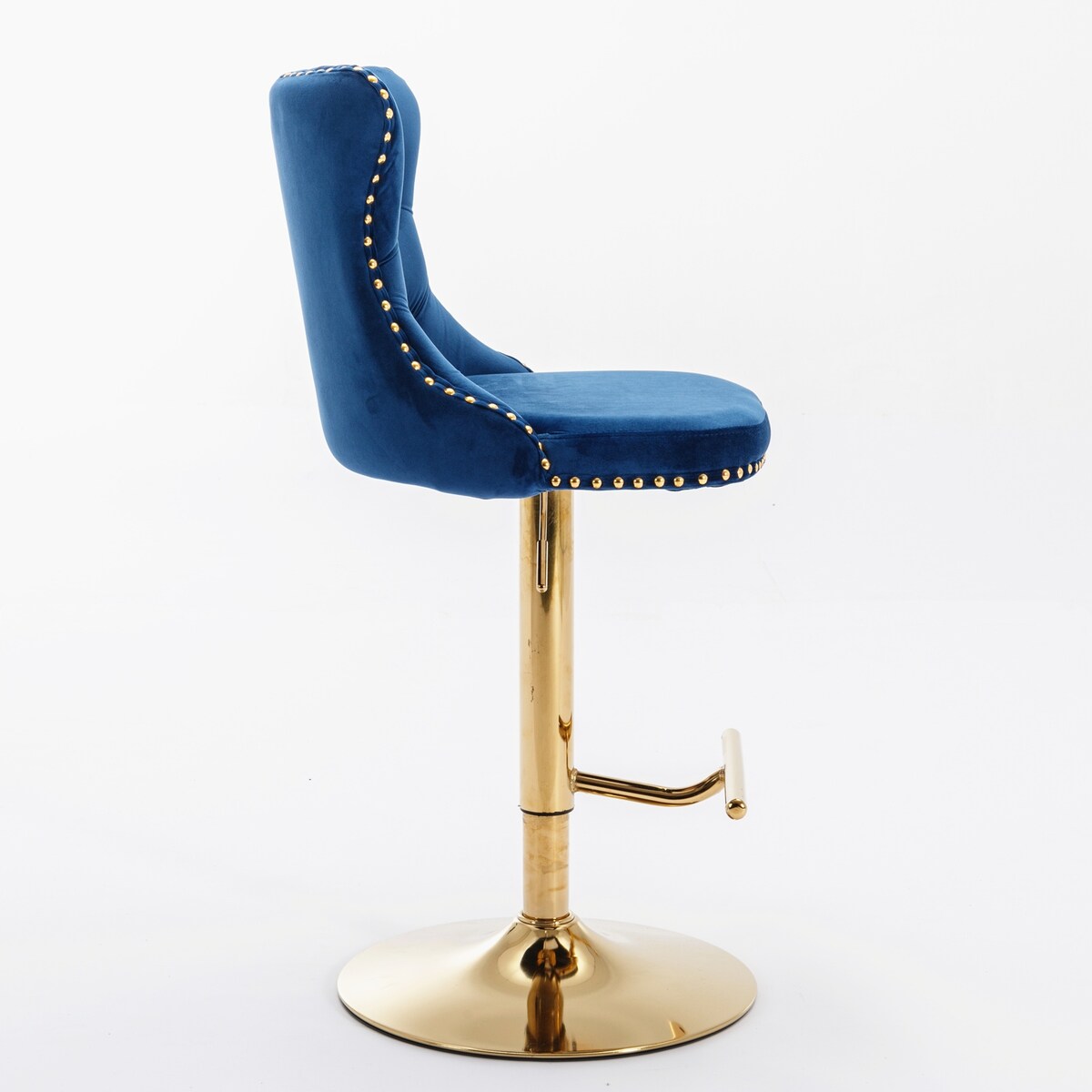 Set of 2 Swivel Velvet Bar Stools with Adjustable Height