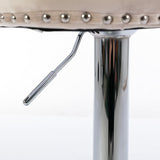 Set of 2 Swivel Velvet Bar Stools with Adjustable Height