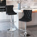 Set of 2 Swivel Velvet Bar Stools with Adjustable Height