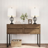 Set of 2 Table Lamps Openwork Iron Orb Lights - 13" x 25"
