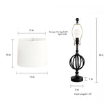 Set of 2 Table Lamps Openwork Iron Orb Lights - 13" x 25"