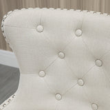 Set of 2 Upholstered Fabric Swivel Bar Stools with Footrest