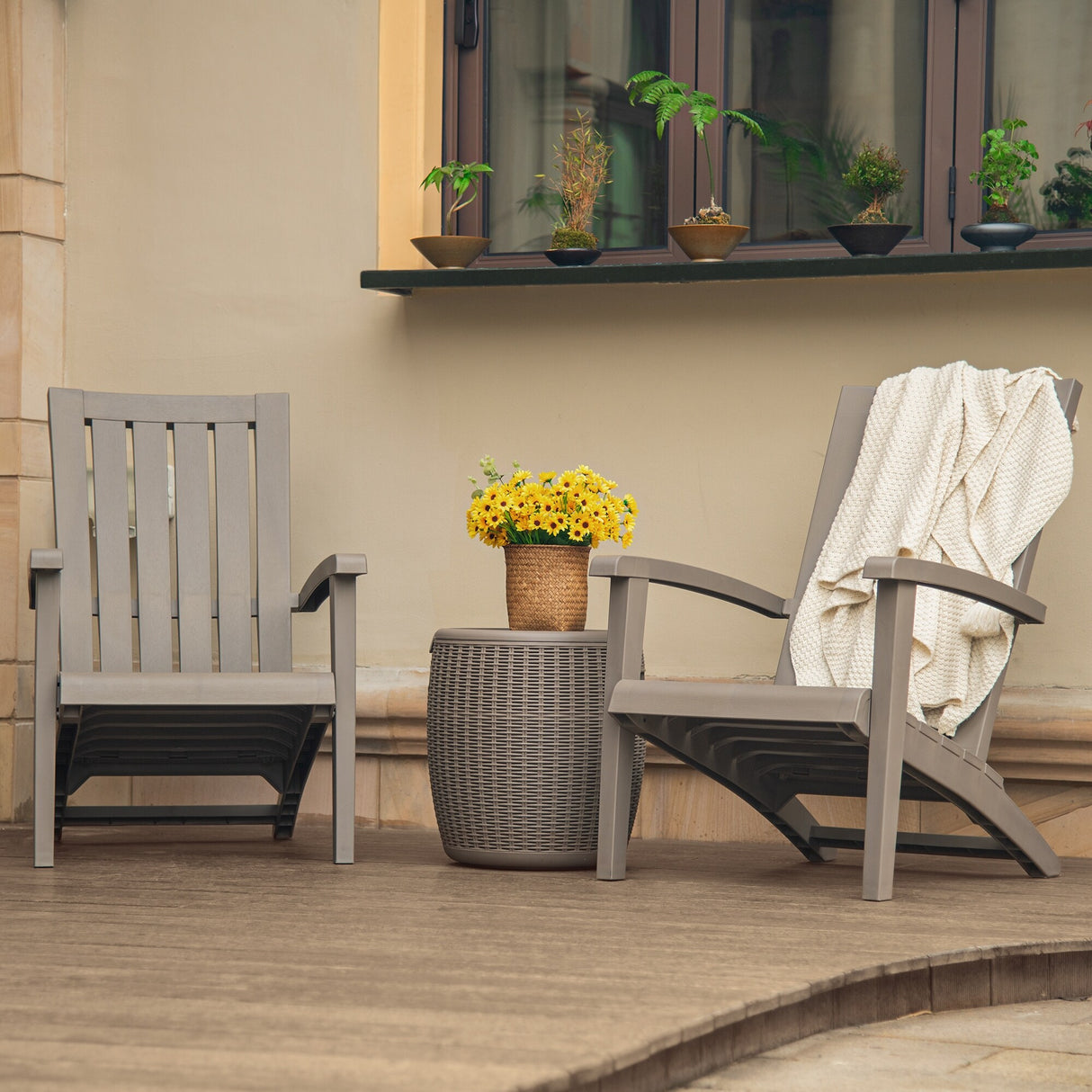 Set of 2 Adirondack Chair for Outdoor Patio
