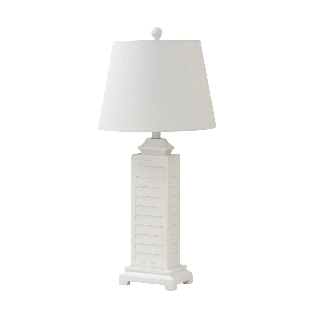 Set of 2 White Coastal Shutter Pedestal Table Lamps - 11.5 W x 29.5 D x 11.5 H