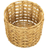 Set of 2 Wood-tone Open Fishtail Water Hyacinth Baskets with Built-in Handles15.75" - 15.75"