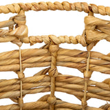 Set of 2 Wood-tone Open Fishtail Water Hyacinth Baskets with Built-in Handles15.75" - 15.75"