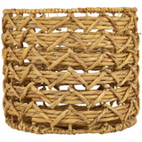 Set of 2 Wood-tone Open Fishtail Water Hyacinth Baskets with Built-in Handles15.75" - 15.75"