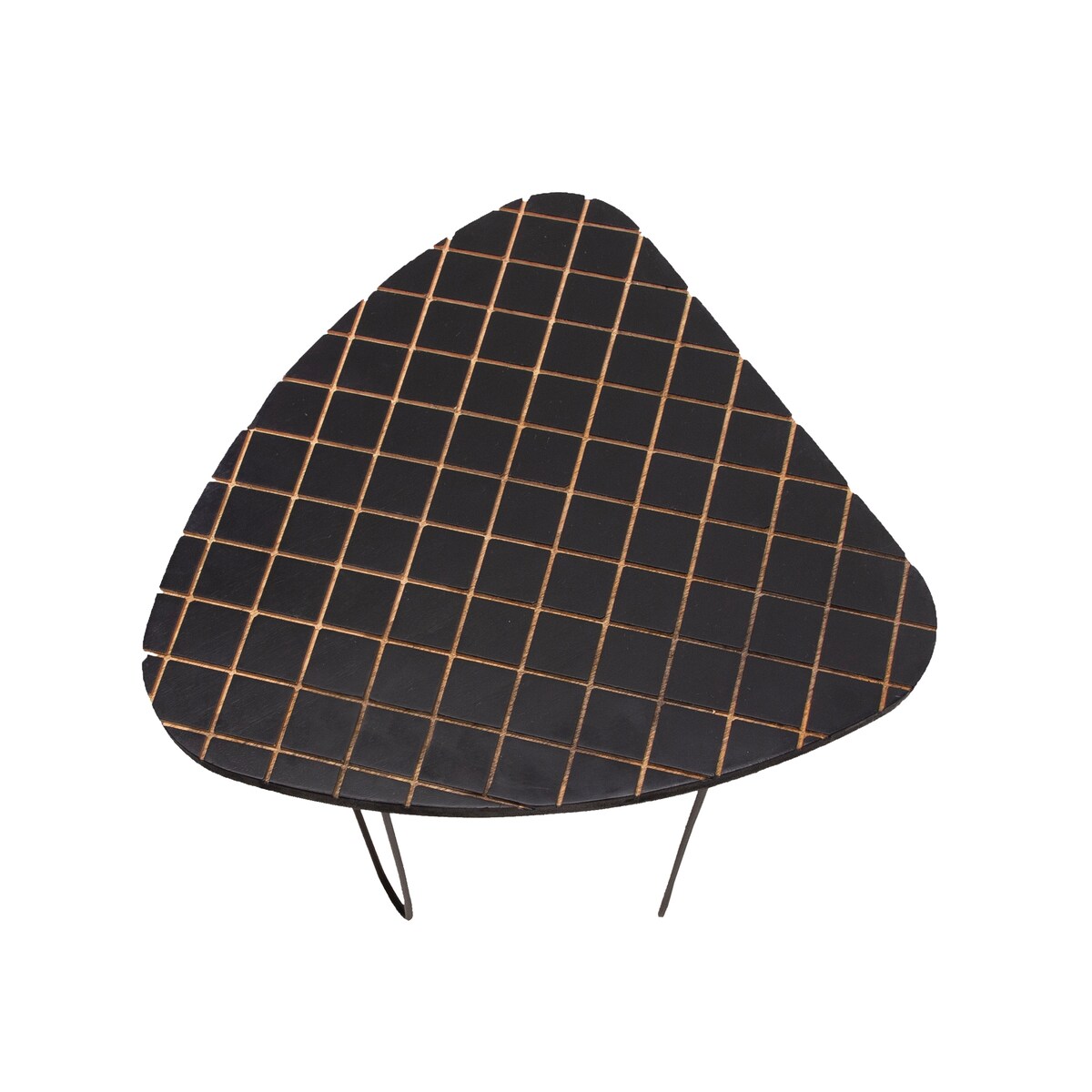 Set of 2 Wood, metal 18, 20" Black, white Checkered Table 20.0"H - 18.0" x 18.0" x 20.0"