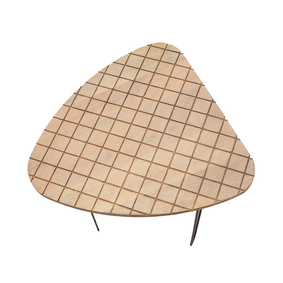 Set of 2 Wood, metal 18, 20" Black, white Checkered Table 20.0"H - 18.0" x 18.0" x 20.0"