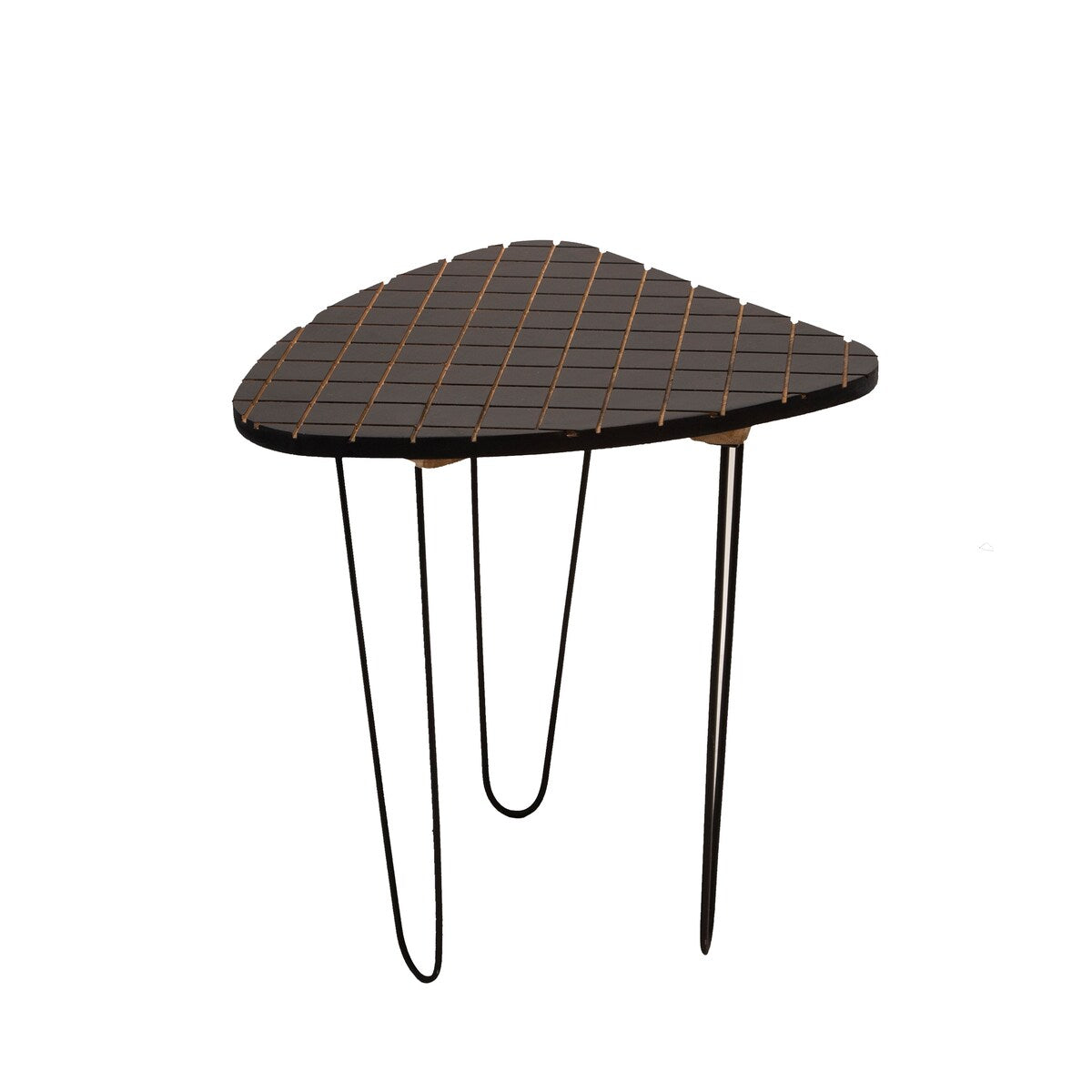 Set of 2 Wood, metal 18, 20" Black, white Checkered Table 20.0"H - 18.0" x 18.0" x 20.0"