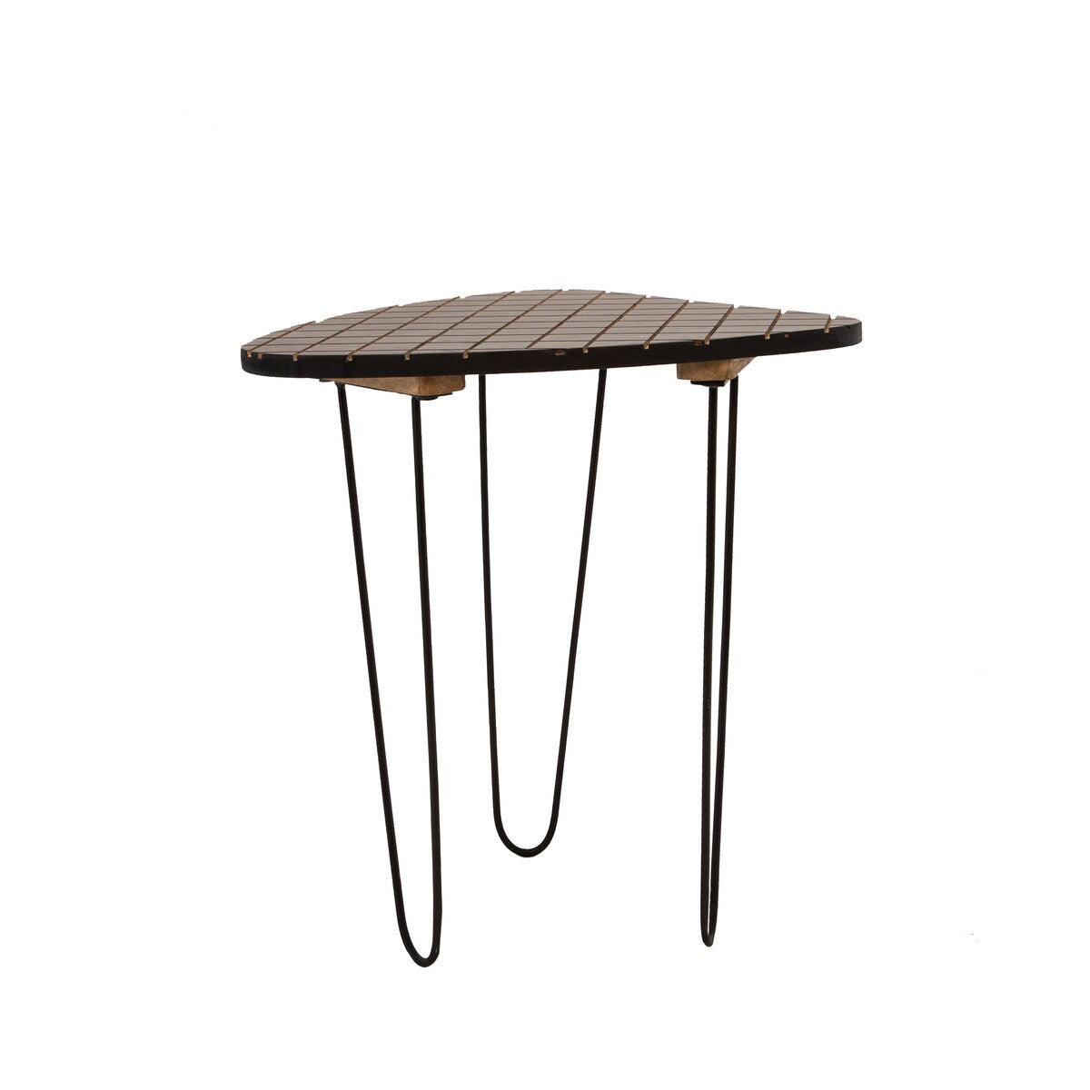 Set of 2 Wood, metal 18, 20" Black, white Checkered Table 20.0"H - 18.0" x 18.0" x 20.0"