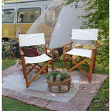 Set of 2 Wooden Canvas Folding Chairs