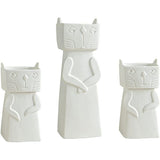 Set of 3 Cute Cat Vase for Home Office Decoration Flower