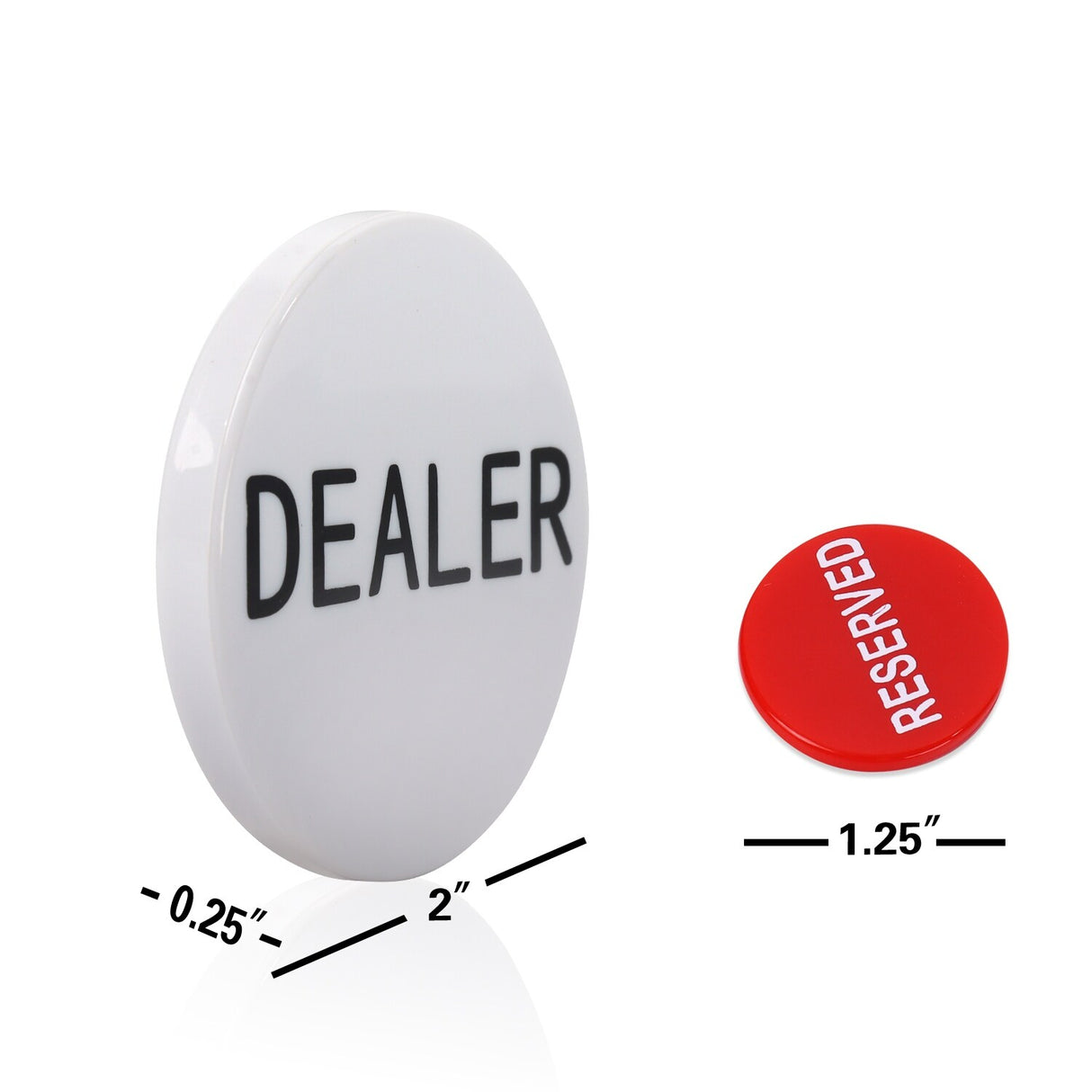 GSE™ Set of 3 Little Blind, Big Blind, Missed Blind, Kill, Reserve, Dealer Puck Buttons for Texas Hold'em Poker Card Games