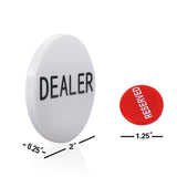 GSE™ Set of 3 Little Blind, Big Blind, Missed Blind, Kill, Reserve, Dealer Puck Buttons for Texas Hold'em Poker Card Games