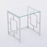 Set of 3 Metal Nesting Tables Glass End Tables