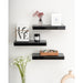 Set of 3 Mirrored Glass Floating Shelves - N/A