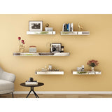 Set of 3 Mirrored Glass Floating Shelves - N/A