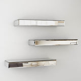 Set of 3 Mirrored Glass Floating Shelves - N/A