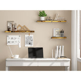 Set of 3 Mirrored Glass Floating Shelves - N/A