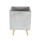 White Light Grey or Grey Fiber Clay Boho Modern Planter Pot (Set of 2) - S/2 15", 18"H