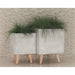 White Light Grey or Grey Fiber Clay Boho Modern Planter Pot (Set of 2) - S/2 15", 18"H
