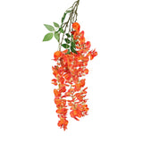 Set of 3 Orange Artificial Japanese Wisteria Flower Stem Hanging Spray Bush 44in - 44" L x 10" W x 3" DP
