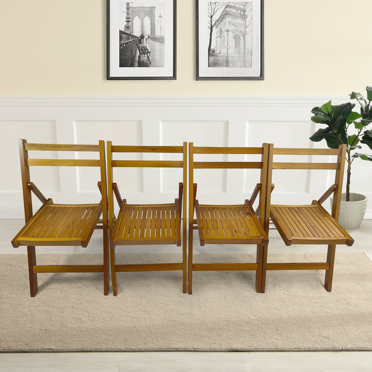 Set of 4 Foldable Wooden Special Event Chairs