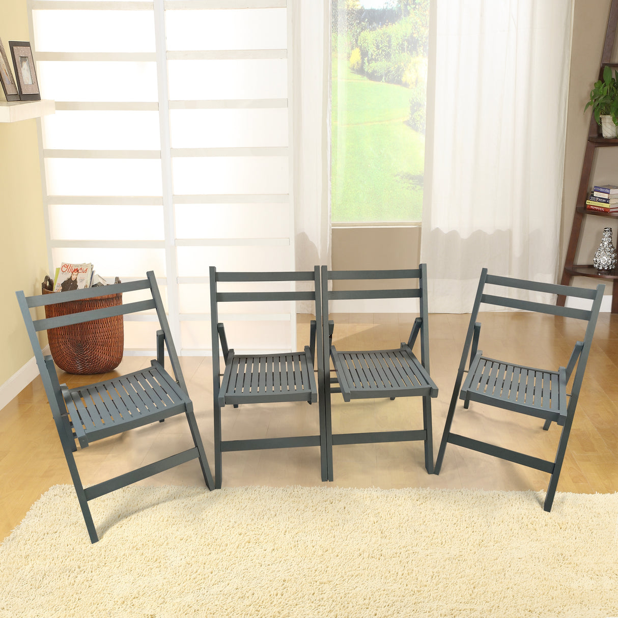 Set of 4 Foldable Wooden Special Event Chairs
