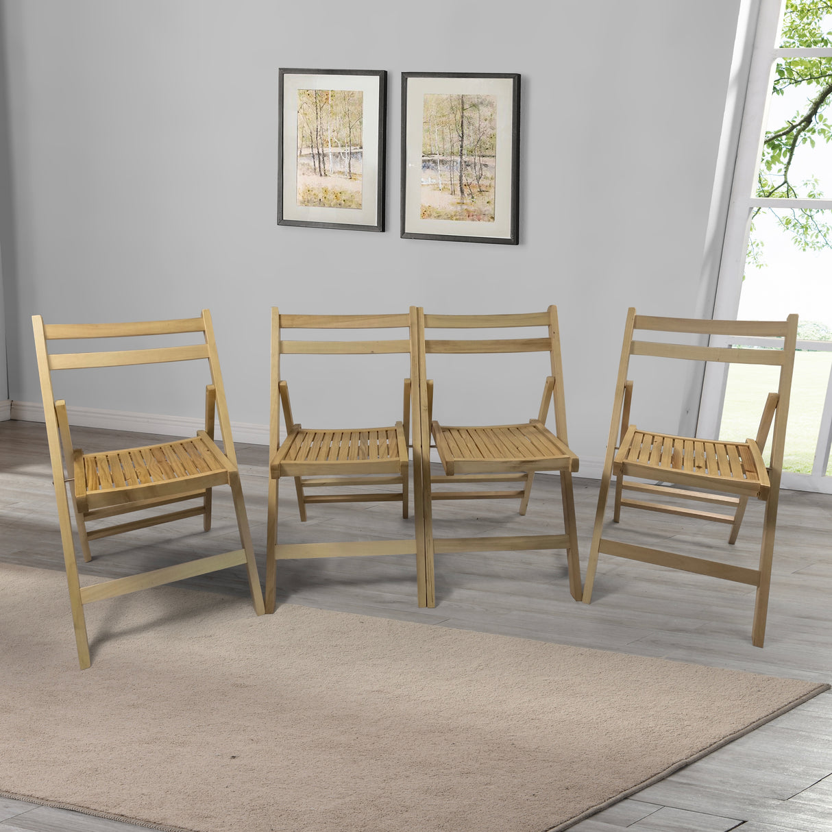 Set of 4 Foldable Wooden Special Event Chairs