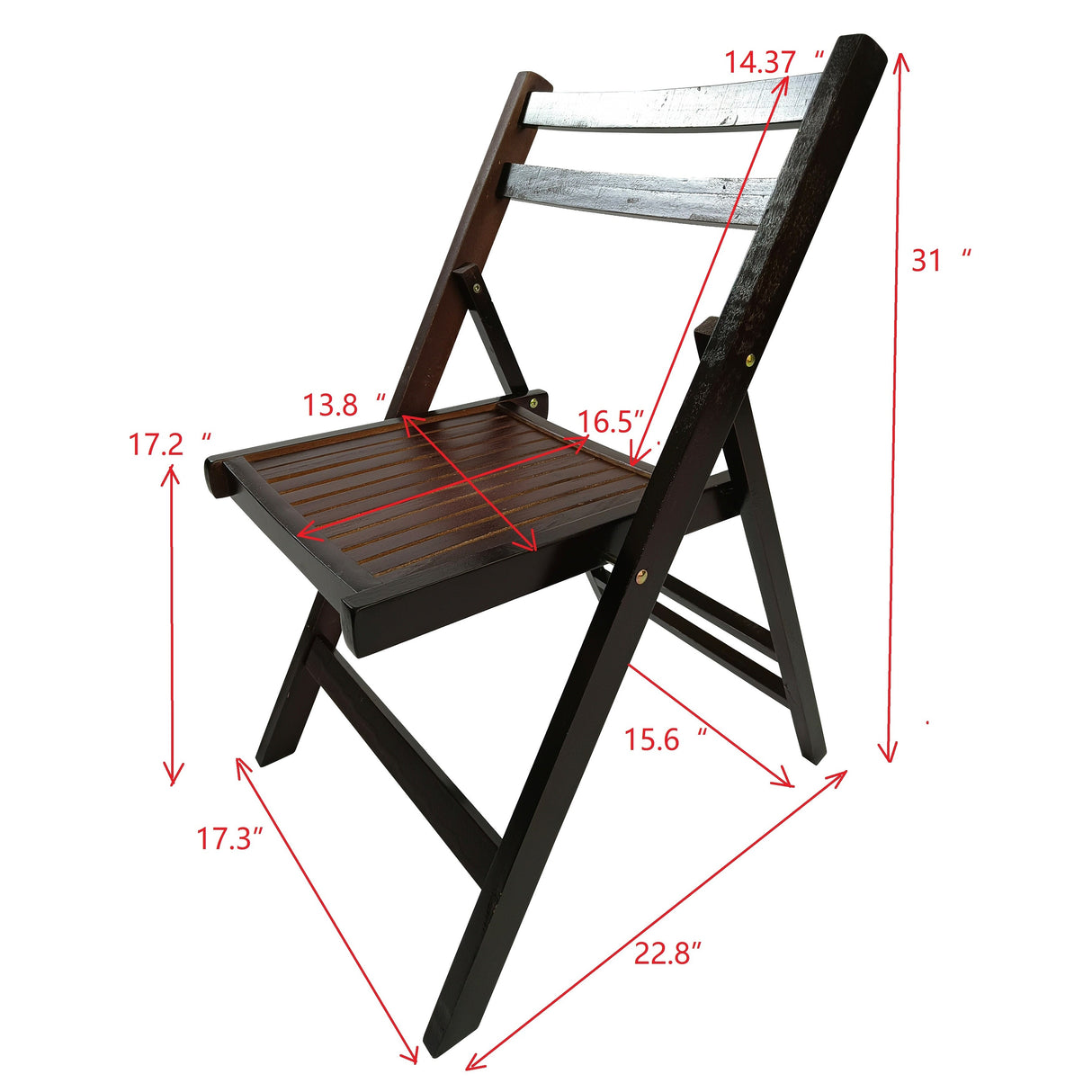 Set of 4 Foldable Wooden Special Event Chairs