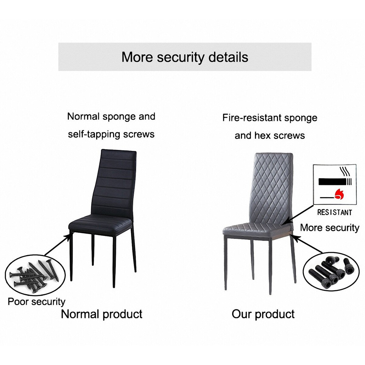 Nestfair Modern Minimalist Dining Chair Home Conference Chair (Set of 4)