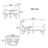 Set of 4 Pati Sofa Set with Coffee Table Loveseat+Arm Chairs Set, Gray