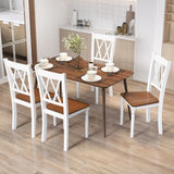 Wooden Farmhouse Kitchen Chairs with Rubber Wood Seat - 18" x 19" x 38"