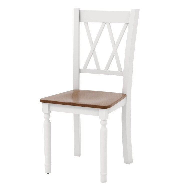Wooden Farmhouse Kitchen Chairs with Rubber Wood Seat - 18" x 19" x 38"