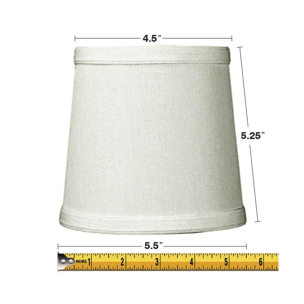 Set of 6 Light Oatmeal Linen Drum Chandelier Clip-On Lampshade 4x5x5