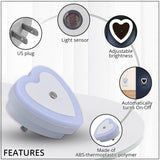 Shop lc Set of 6 White Heart Shaped Plug in Night LED Light with Sensitive Light Sensor - 2.56x2.68 inches