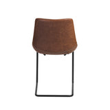 Set of Four White Faux Faux Leather Gold Cantilever Chairs