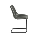 Set of Four White Faux Faux Leather Gold Cantilever Chairs