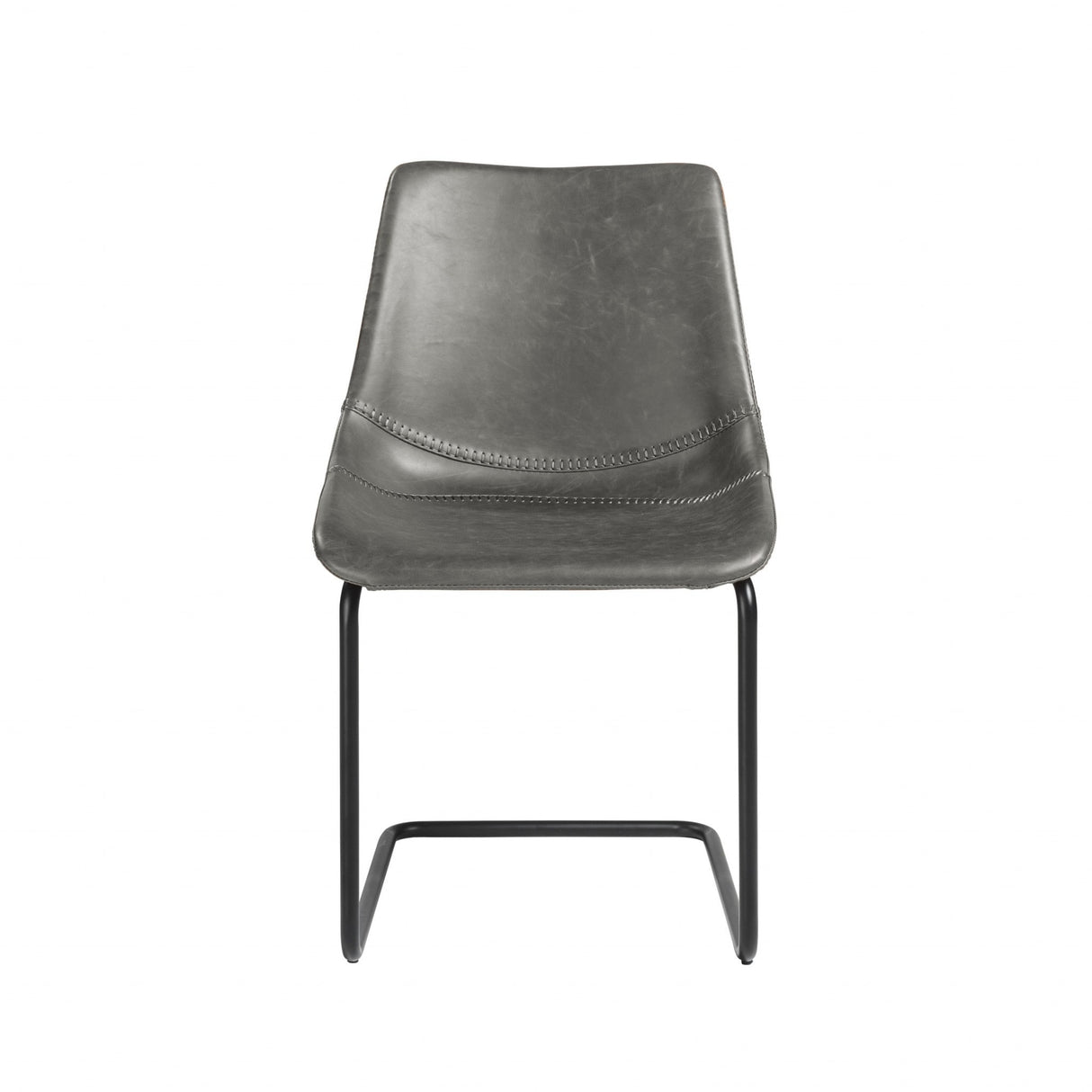 Set of Four White Faux Faux Leather Gold Cantilever Chairs