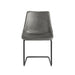 Set of Four White Faux Faux Leather Gold Cantilever Chairs