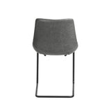 Set of Four White Faux Faux Leather Gold Cantilever Chairs