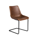 Set of Four White Faux Faux Leather Gold Cantilever Chairs