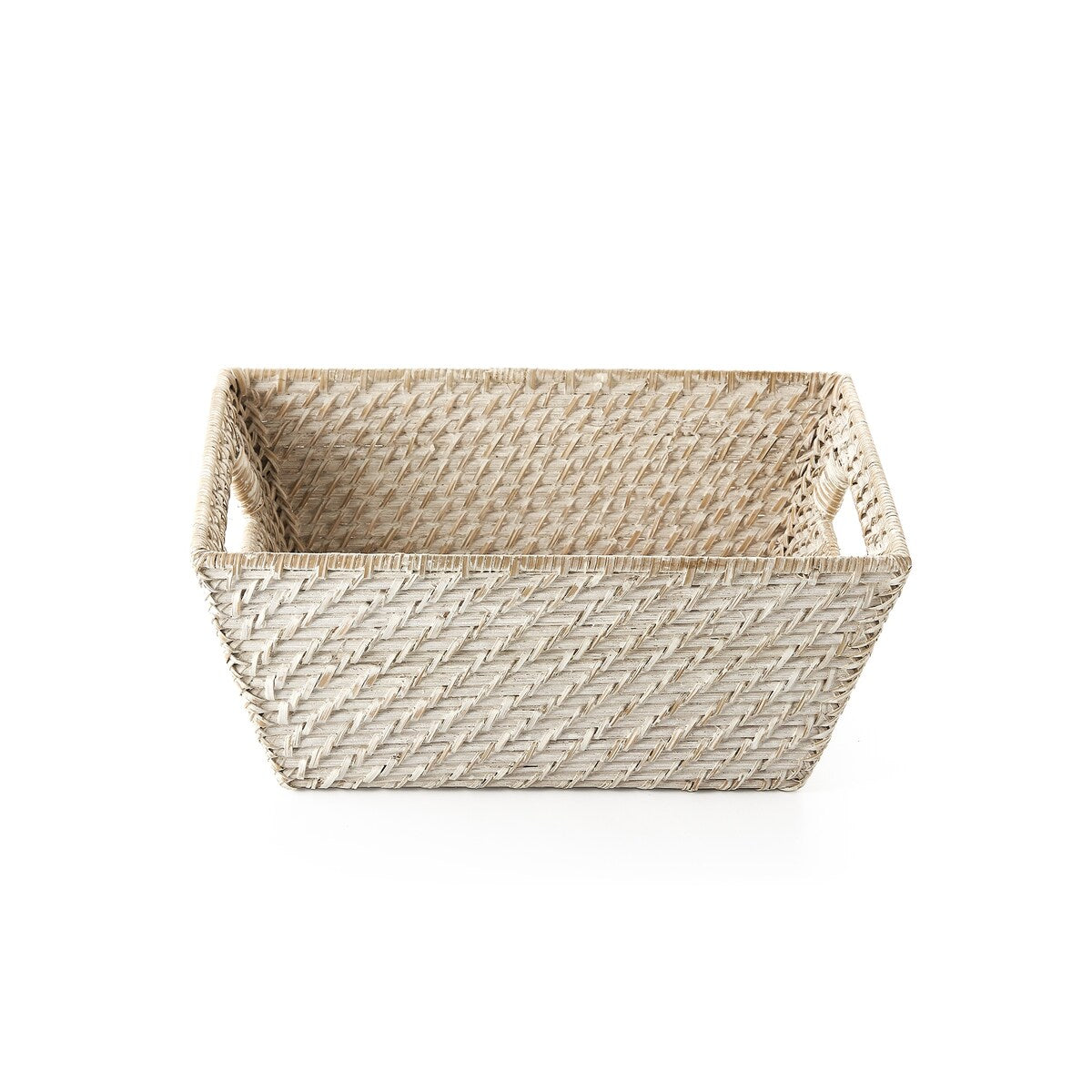 Set of Three Hapao Weave Rattan Bath Storage - White