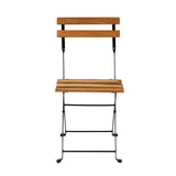 Set of Two Folding Solid Teak Wood Power Coating Frame Chair