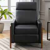Set of Two Wood-Framed Upholstered Adjustable Recliner Chair
