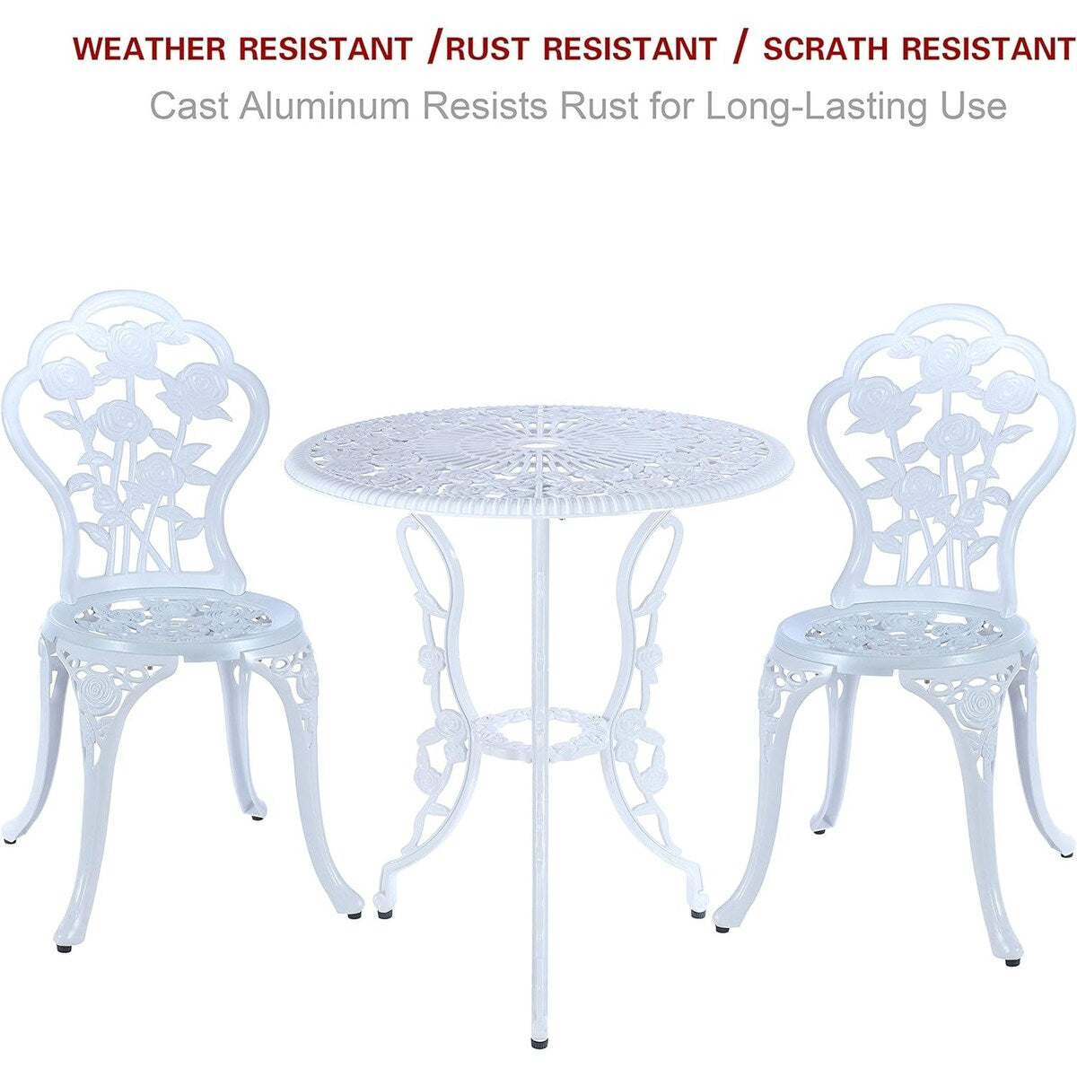 Set,Outdoor Patio Set,Anti-Rust Cast Aluminum Bistro Table Set